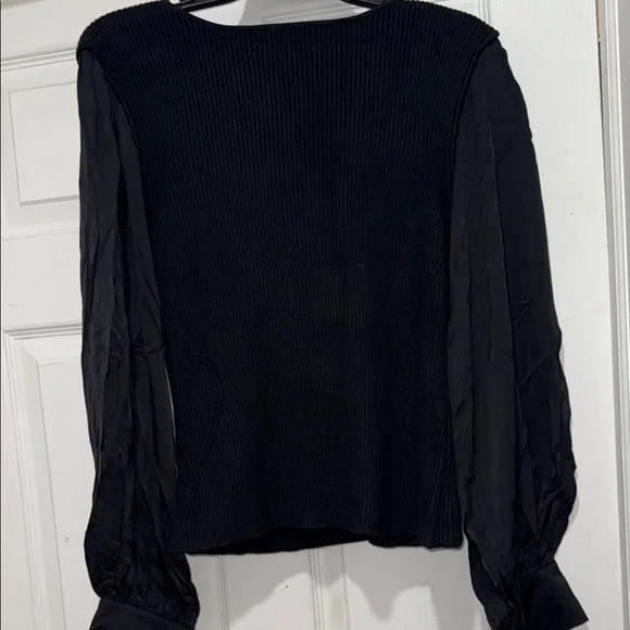 Anthropologie Elegant Black V-Neck Blouse - Picture 7 of 8